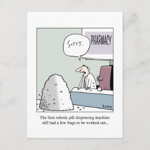 De automatische pil-dispenser briefkaart