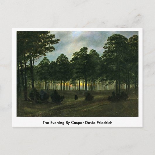 De avond door Caspar David Friedrich Briefkaart (Voorkant)