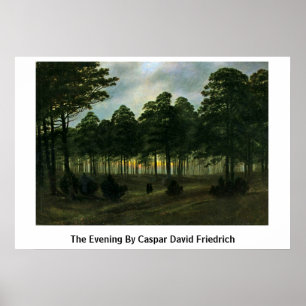 De avond door Caspar David Friedrich Poster