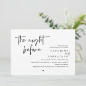 De avond ervoor, bruiloft repetitie diner kaart (Staand voorkant)