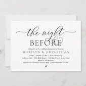 De avond ervoor, perfecte bruiloft repetitie diner kaart (Voorkant)