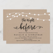 De avond ervoor, rustieke bruiloft repetitie diner kaart (Voorkant / Achterkant)