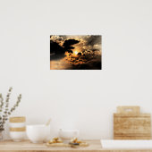 De avond van de zon met Cloudy Sky Poster (Keuken)