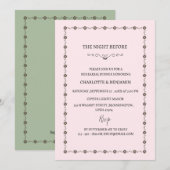  de avond voor bruiloft repetitie diner kaart (Voorkant / Achterkant)