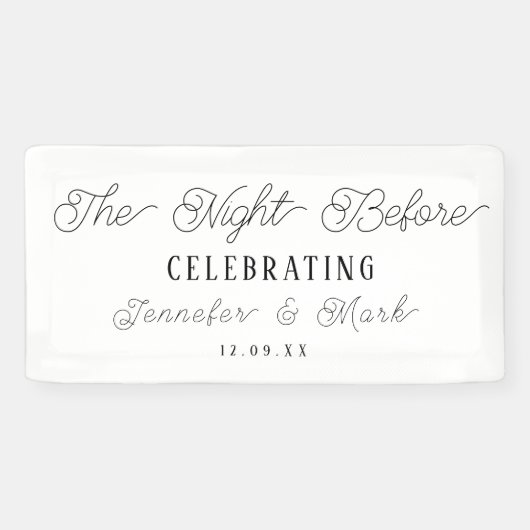 De avond voor bruiloft repetitie servetten spandoek (Horizontaal)