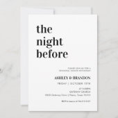 De avond voor de bruiloft: een diner na de repetit kaart (Voorkant)