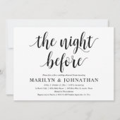 De avond voor de bruiloft, modern diner ter gelege kaart (Voorkant)