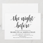 De avond voor de bruiloft, modern repetitiediner kaart (Voorkant / Achterkant)