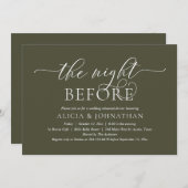 De avond voor de bruiloft, modern repetitiediner kaart (Voorkant / Achterkant)