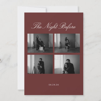 De avond voor de huwelijksuitnodiging