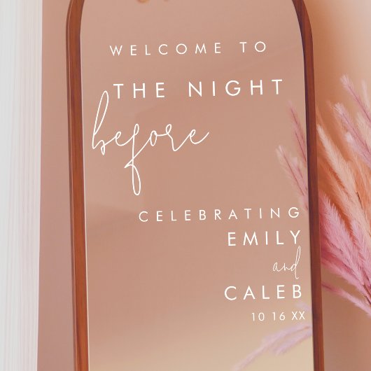 De avond voor de repetitie Dinner Mirror Sign Raamsticker