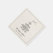 De avond voor elegante champagnetoren schets servet (Hoek)