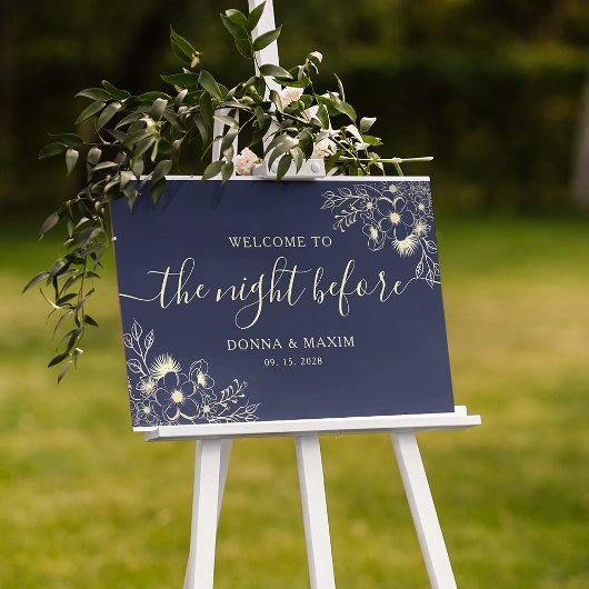 De avond voor het marineblauwe repetitiediner poster