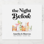 De avond voor het proefdiner van het retro koppel bier etiket (Enkel label)