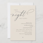 De avond voor het romantische bruiloft repetitie d kaart (Voorkant)