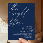 De avond voor het romantische bruiloft repetitie d kaart