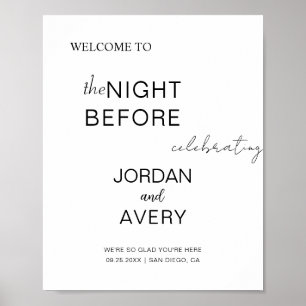 De avond voor ontvangst minimalistische repetitie poster