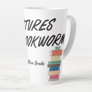 De avonturen van een boekenwurm latte mok