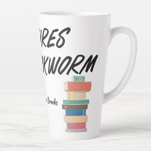 De avonturen van een boekenwurm latte mok (Rechts)