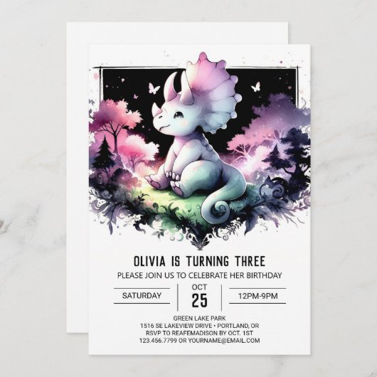 De avontuurlijke Dino Explorer Verjaardag Kaart (Voorkant / Achterkant)