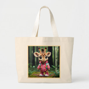 De avontuurlijke Giraffe Grote Tote Bag
