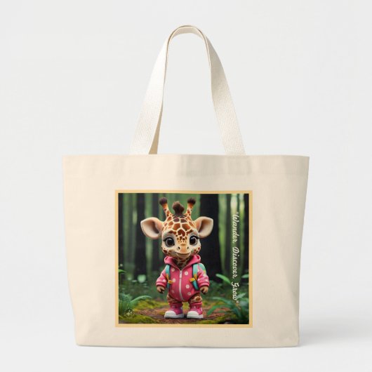 De avontuurlijke Giraffe Grote Tote Bag (Voorkant)