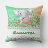 De avontuurlijke olifantenkub met bewerkbare tekst kussen (Voorkant)