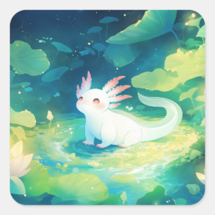 De Axolotl Geheime Tuin Vierkante Sticker