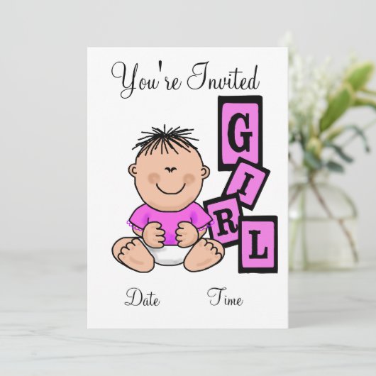 De Aziatische Uitnodiging van het Meisje van het B (Staand voorkant)