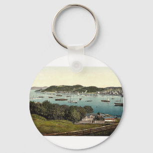 De baai, Oban, Schotland klassieke Photochrom Sleutelhanger