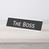 De baas bureau naambordje (Voorkant)