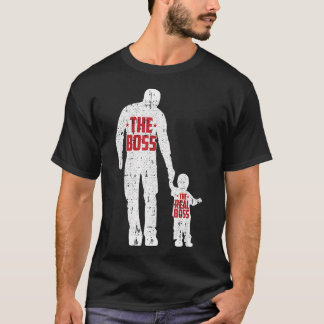De Baas De Echte Baas Vaderdag Vader Zoon T-shirt