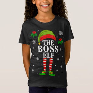 De baas elf familie bijpassende kerst pyjama t-shirt
