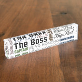 De baas naambordje (Zijkant)