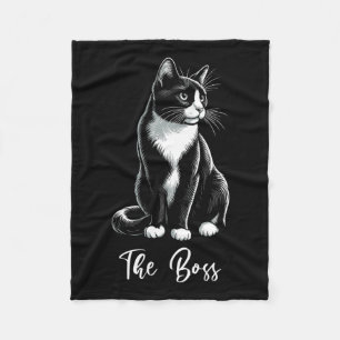 De baas Tuxedo Cat Lover Kitten Tuxedo Cat Eigenaa Fleece Deken
