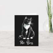 De baas Tuxedo Cat Lover Kitten Tuxedo Cat Eigenaa Kaart (Voorkant)