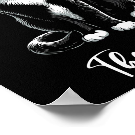 De baas Tuxedo Cat Lover Kitten Tuxedo Cat Eigenaa Poster (Hoek)