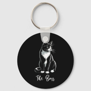 De baas Tuxedo Cat Lover Kitten Tuxedo Cat Eigenaa Sleutelhanger