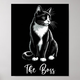 De Baas Tuxedo Kat Liefhebber Kitten Tuxedo Kat Ei Poster