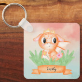 De Baby Dragon-Button van de Waterverf sluiten Sleutelhanger (Voorkant)