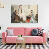 De Baby is Slapen (door Gerolamo Induno) Canvas Afdruk (Insitu (Woonkamer))
