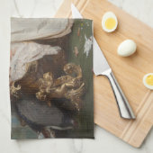 De Baby is Slapen (door Gerolamo Induno) Theedoek (Quarter Fold)