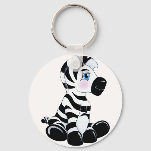 De Baby Zebra wordt gestript Sleutelhanger (Voorkant)