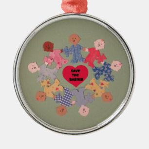 De baby's redden metalen ornament