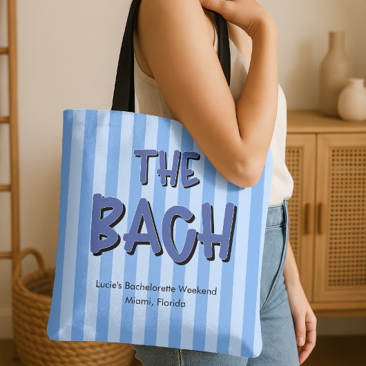 De Bach Blue Stripes Bachelorette Party Draagtas