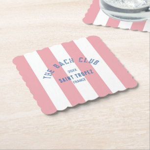 De Bach Club Blauwe Kam Blauwe Crest Roze Cabana S Kartonnen Onderzetters