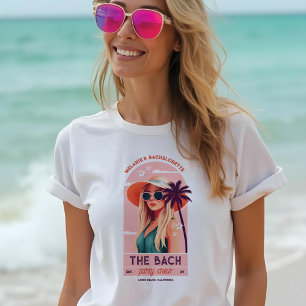 De Bach Party Crew Retro Vrouw Bachelorette Party Tri-Blend Shirt