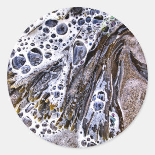 DE BACK, ZEEWEEK, WATER EN ZAND RONDE STICKER