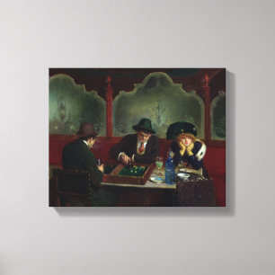 De backgammaspelers canvas afdruk