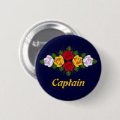 De badge van de kapitein van Narrowboot Ronde Button 5,7 Cm (Voorkant /achterkant)
